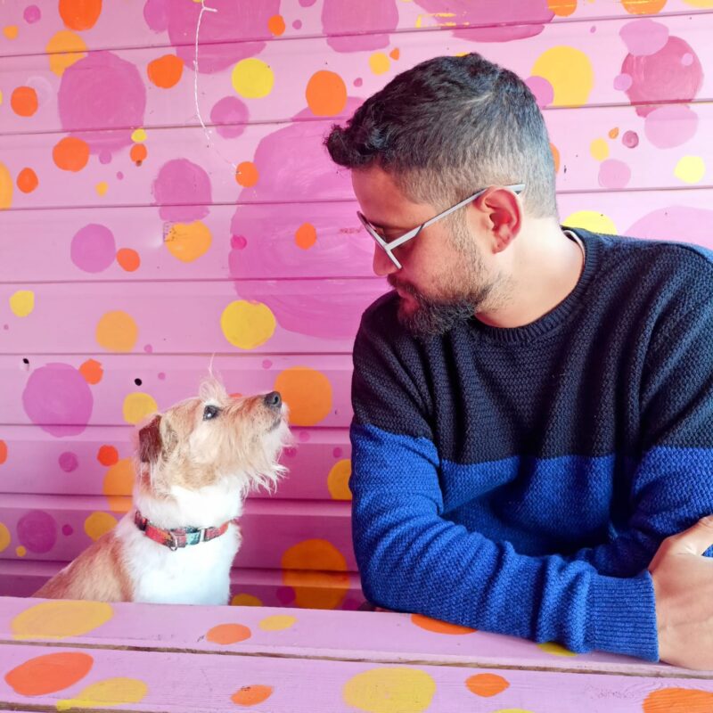 Mario vet with his Jack Russel dog in St Leonards