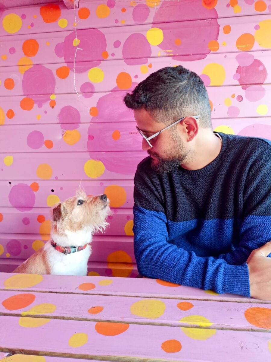 Mario vet with his Jack Russel dog in St Leonards
